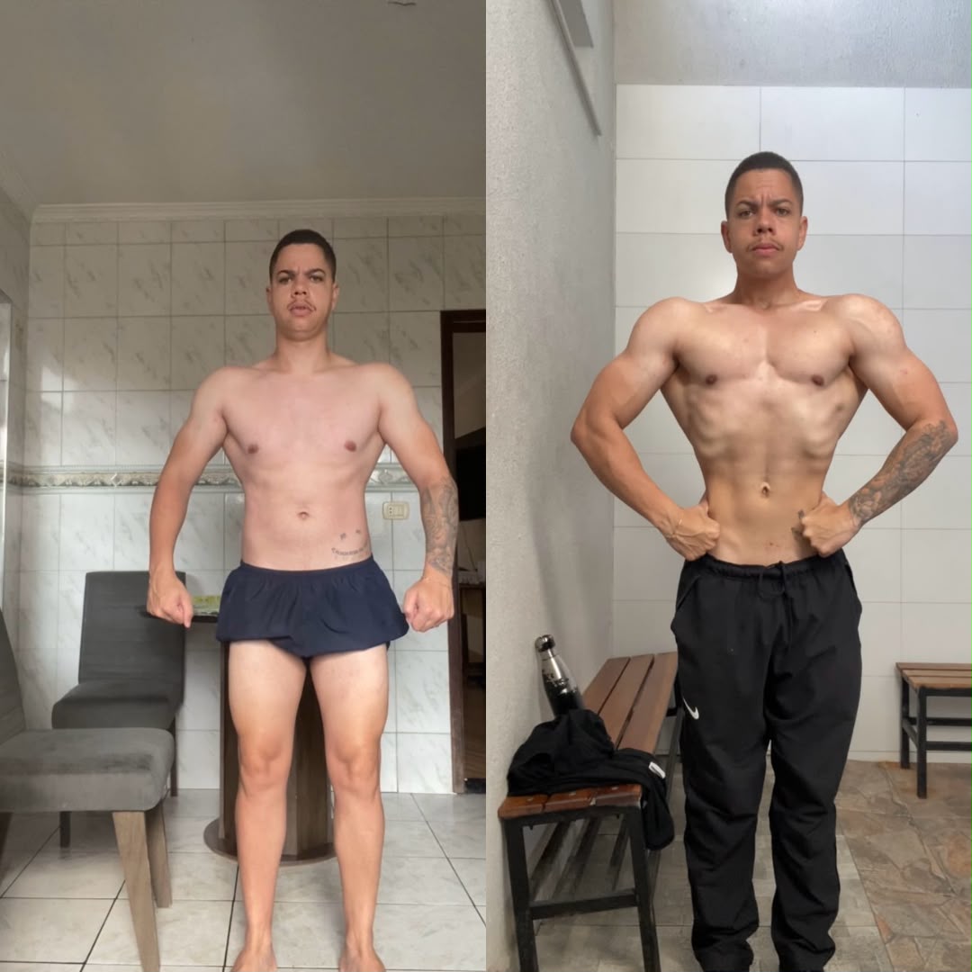 Transformação corporal Renato Reis - antes e depois